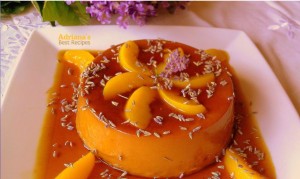 Lavender and Peach Flan Lavender and Peach Flan
