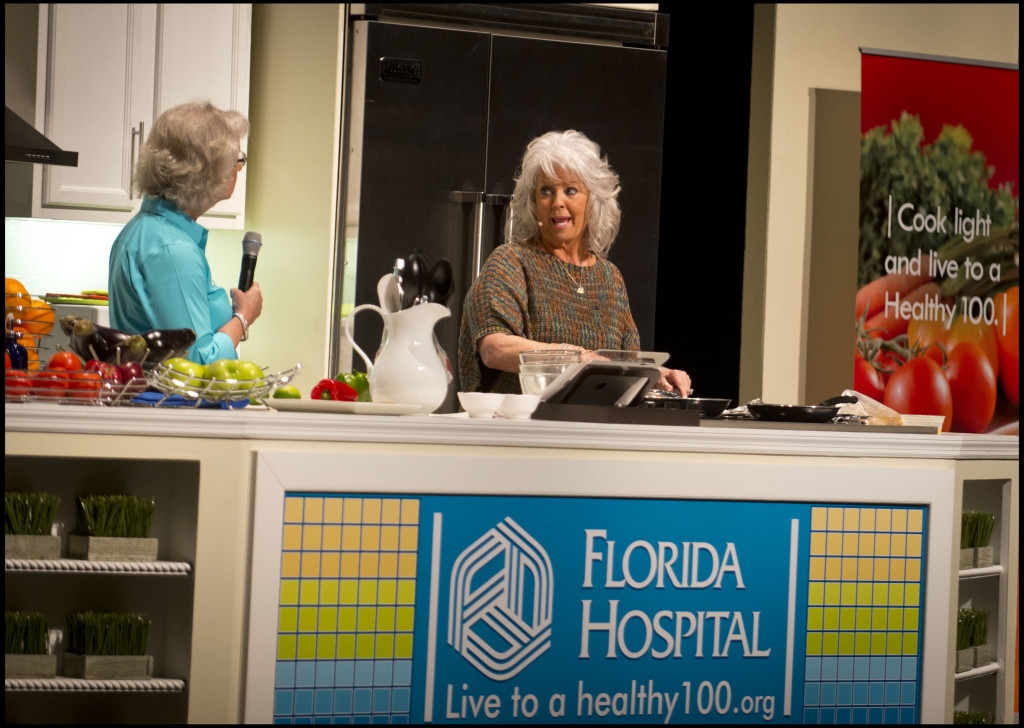 Celebrity chef Paula Deen shared her personal story about making healthy lifestyle changes, as well as some of the diabetes-friendly recipes that she created with the Diabetes in a New Light® campaign. She was joined on stage by Marti White, CDE, RN, with Novo Nordisk