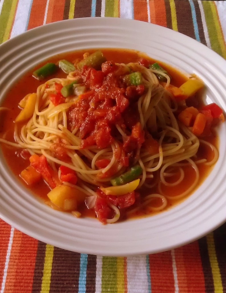 Earth Day Garden Pasta with organic veggies