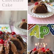 Try this birthday chocolate cake recipe. It is my family's best-kept secret. You will love it because it uses pantry staples that everyone has handy at home. I know there are many tasty chocolate cake recipes. However, this recipe is perfect as it uses pantry staples such as pancake mix, chocolate powder, canned evaporated milk, butter, eggs, vanilla, baking powder, cooking oil, and confectioners sugar. Plus colorful sprinkles and cherries to decorate.