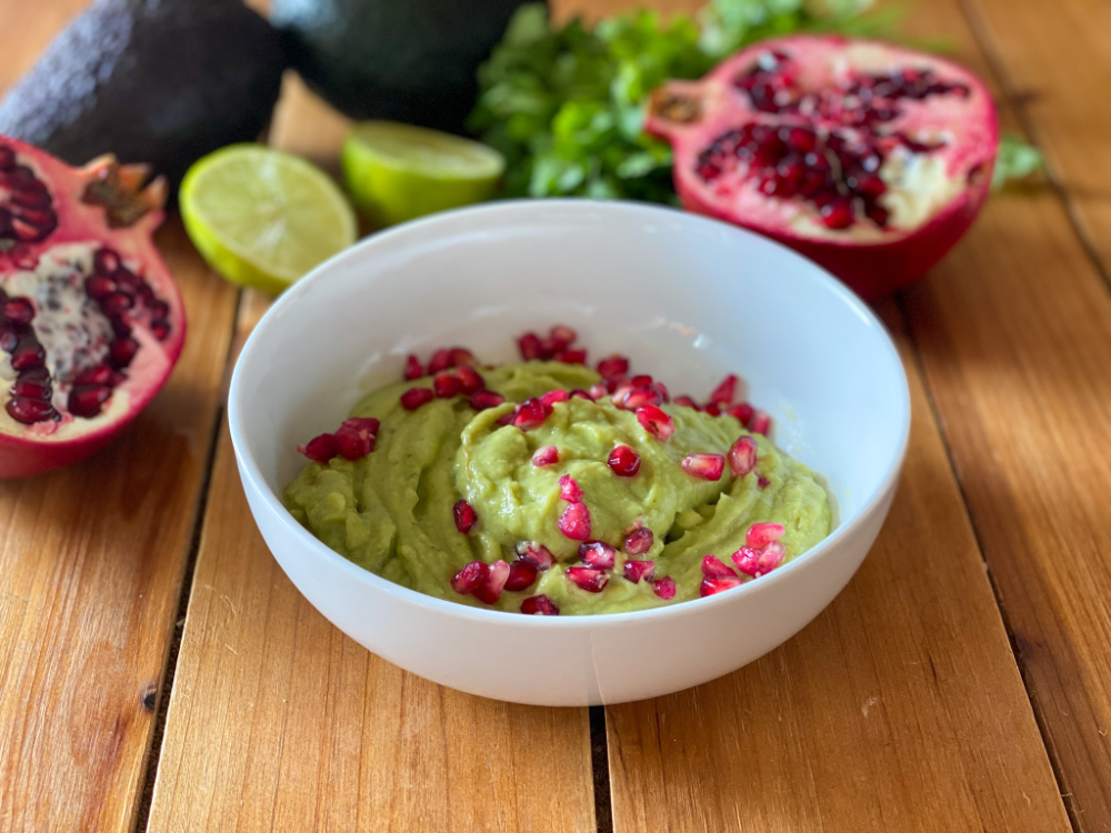 a bowl with avocado mash