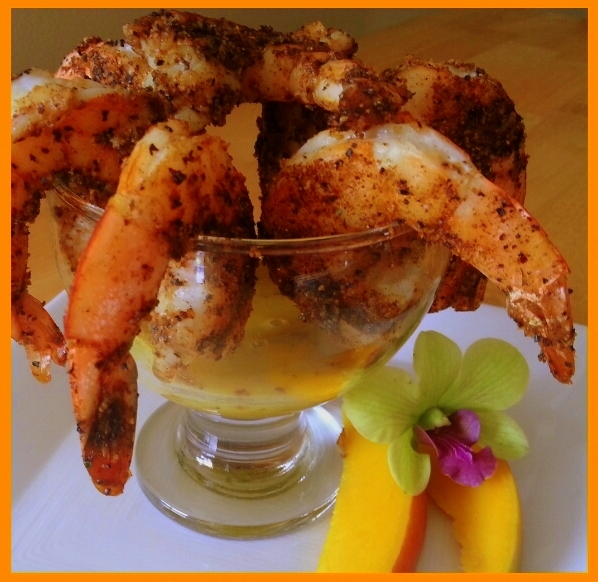 Grilled Shrimp with mango dipping sauce
