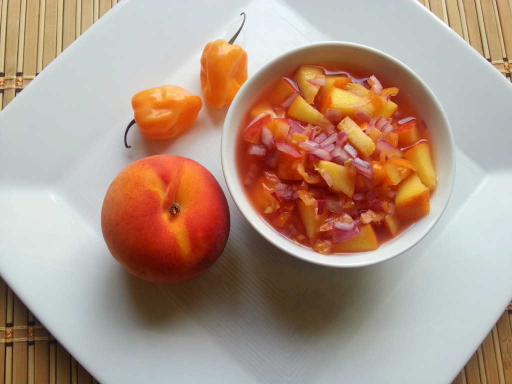 Habanero peach salsa