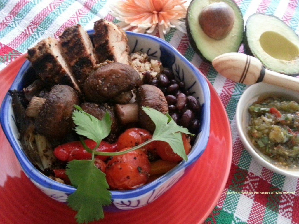 Chicken Mushroom Mexican Bowl #MushroomMakeover Chicken Mushroom Mexican Bowl #MushroomMakeover