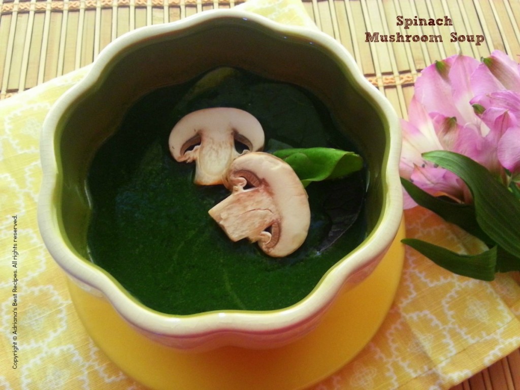 Spinach Mushroom Soup #MushroomMakeover