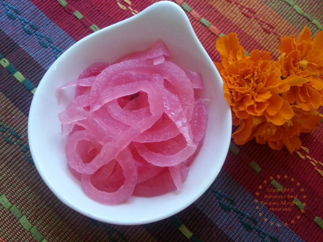 Pickled Purple Onions and Organic Edible Marigolds #ABRecipes