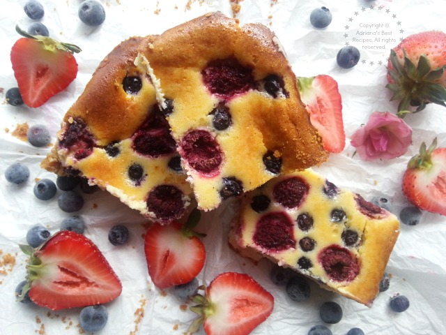 Berry Good Cheesecake with blueberries, raspberries and strawberries #ABRecipes