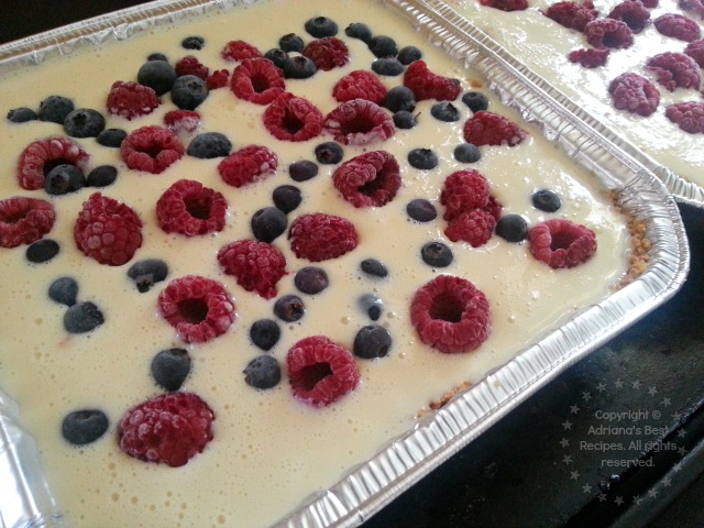 The berry good cheesecake ready for the oven #ABRecipes