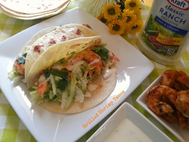 Grilled Shrimp Tacos with KRAFT Classic Ranch Dressing. Celebrating my passion for grilling and easy recipes