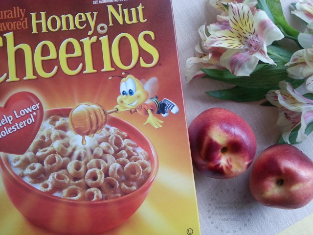 Ingredients for the Cheerios Peach Orange Smoothie