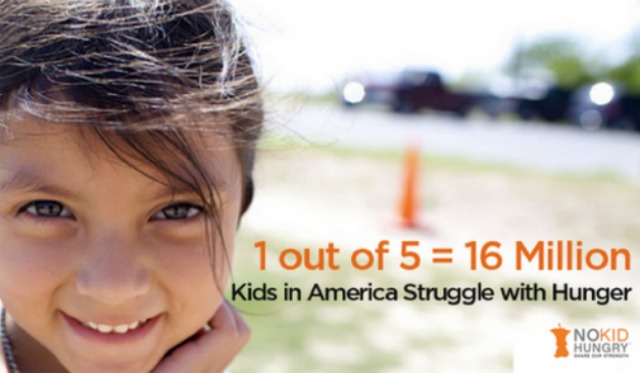 One of five children in America struggle with hunger #NoKidHungry One of five children in America struggle with hunger #NoKidHungry