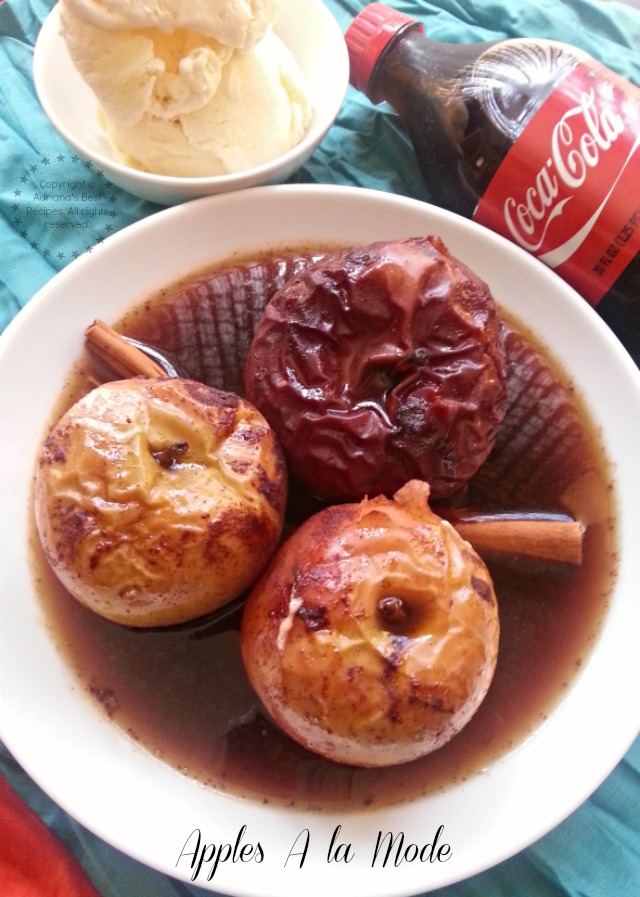 Apples A la Mode with a Coke Cinnamon Syrup #MomentosCoke #ad Apples A la Mode with a Coke Cinnamon Syrup #MomentosCoke #ad