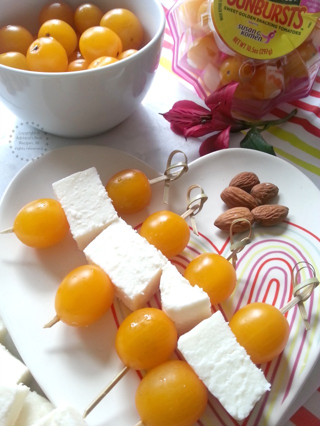 SunBurst Yellow Cherry Tomatoes with Queso Fresco for Snacking #NatureSweet #ad