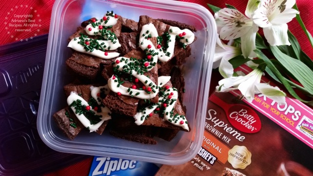 Bring this holiday brownies to your next potluck in a convenient Ziploc container #PlatefullCoOp #ad