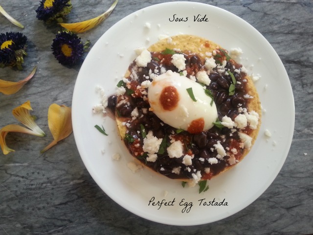 Perfect Egg Tostadas Cooked on Sous Vide #SousVideSupreme #IFBC #ad