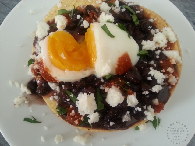 Perfect Egg Tostadas a perfect dish for breakfast lunch or dinner #SousVideSupreme #IFBC #ad