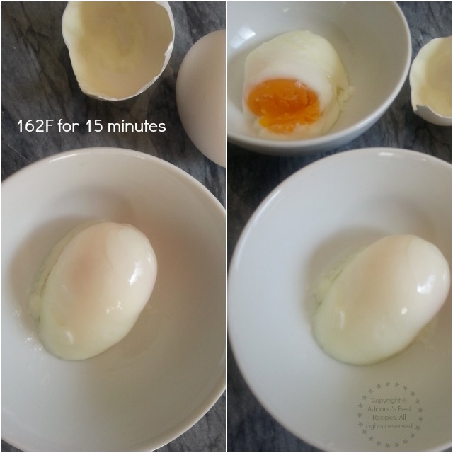 Perfectly cooked egg at 162F for 15 minutes on sous vide #SousVideSupreme #IFBC #ad