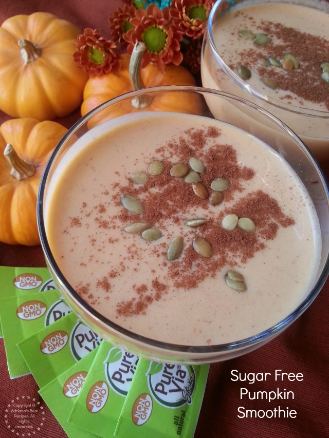 Sugar Free Pumpkin Smoothie with Non GMO SteviaPure Via tastes great! #Pure ViaSweet #PMedia #ad