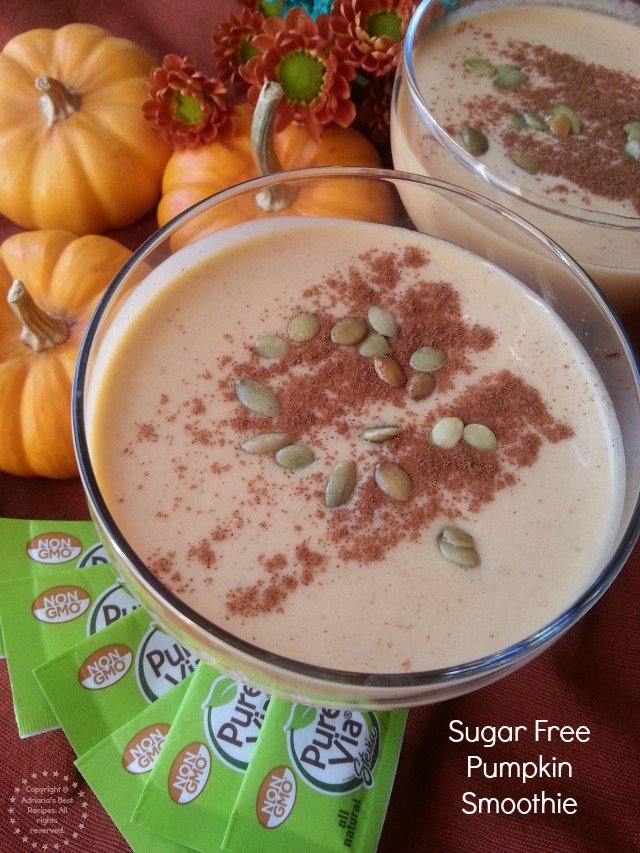 Sugar Free Pumpkin Smoothie with Non GMO SteviaPure Via tastes great!  #Pure ViaSweet #PMedia #ad