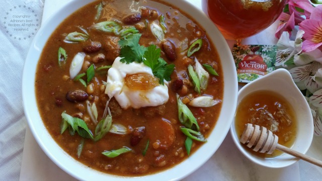 Honey is an ingredient you can use for many dishes including savory like this Spicy Honeycomb Chicken Chili #HoneyForHolidays #DonVictor #shop