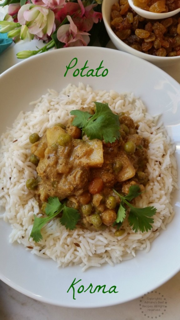 Potato Korma Recipe with California Raisins #DulcesPasas #ad