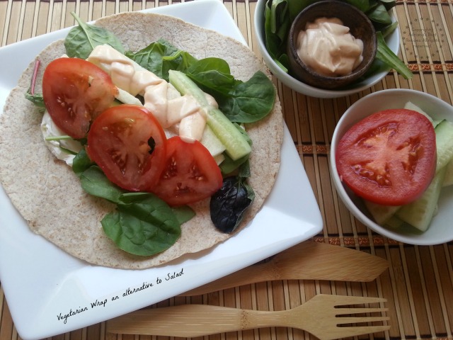 Vegetarian Wrap an Alternative to Salad #ABRecipes