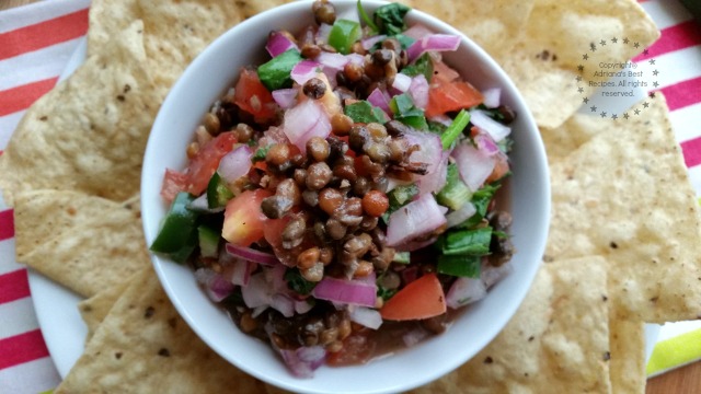 I invite you to try this lentils salsa it is tasty and nutritious #ABRecipes