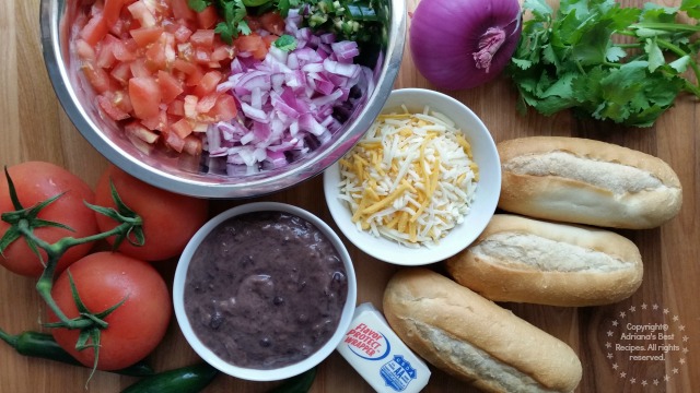 Ingredients for Preparing Molletes for the Mexican American Breakfast One of my favorite meals is my Mexican American Breakfast #AmericasTea #ad