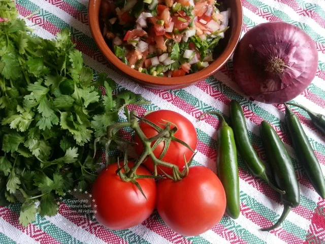 Ingredients for preparing fresh Mexican Salsa or Pico de Gallo #ABRecipes Ingredients for preparing fresh Mexican Salsa or Pico de Gallo #ABRecipes