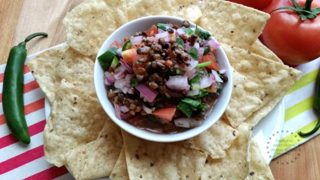 Lentils Salsa great appetizer for entertaining at home #ABRecipes Lentils Salsa great appetizer for entertaining at home #ABRecipes