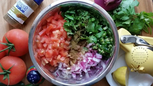 Process on how to make fresh Mexican Salsa or pico de gallo #ABRecipes Process on how to make fresh Mexican Salsa or pico de gallo #ABRecipes