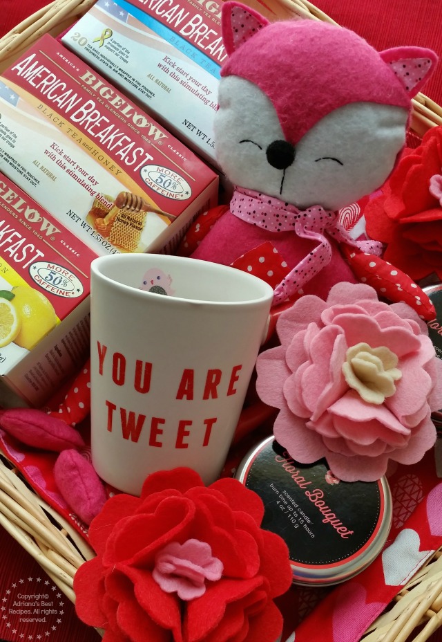 Valentines Basket with Bigelow American Breakfast Teas #AmericasTea #ad