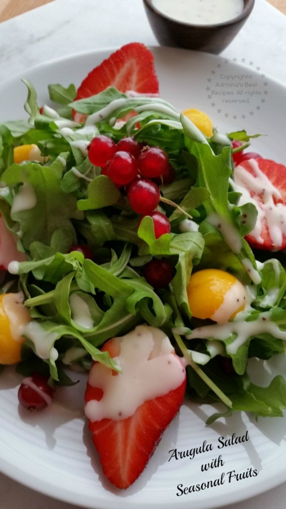 Arugula Salad with Seasonal Fruits Recipe #FoodieBeMine #ABRecipes