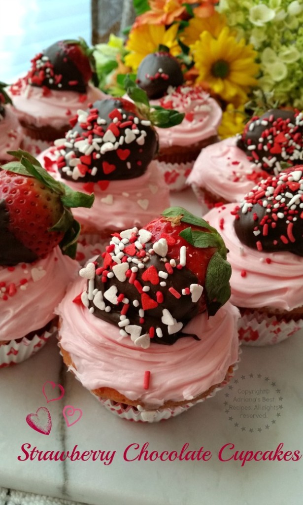 Easy Strawberry Chocolate Cupcakes for Valentines Day