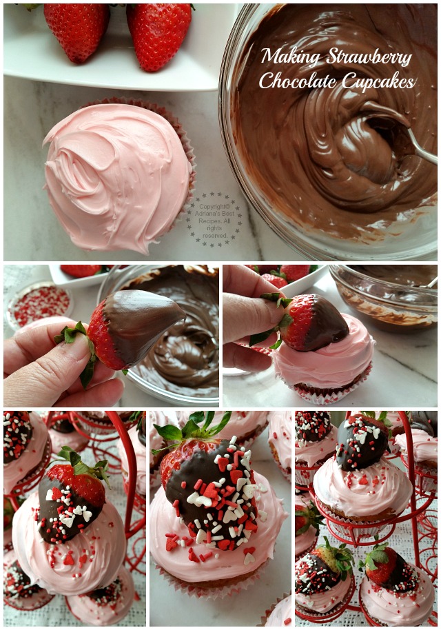 Making Strawberry Chocolate Cupcakes