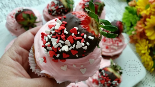 Strawberry Chocolate Cupcakes baked with love