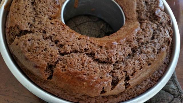 Mexican Chocolate Cake out of the oven #ABRecipes