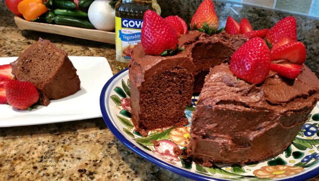 The pancake mix and the soybean oil have neutral flavors and make this Mexican Chocolate cake moist and tender to the bite #ABRecipes