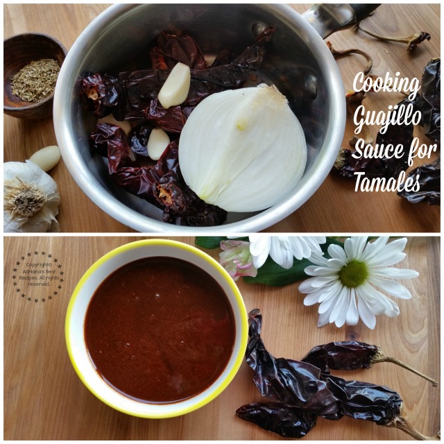 Cooking guajillo sauce for tamales #ABRecipes