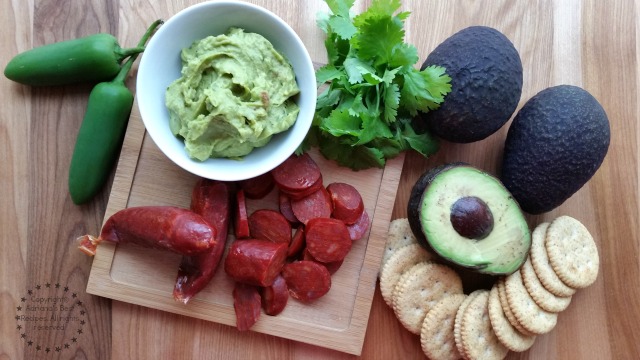 Ingredients for the Spicy Guacamole Chorizo Snack #PutItOnARitz #ad