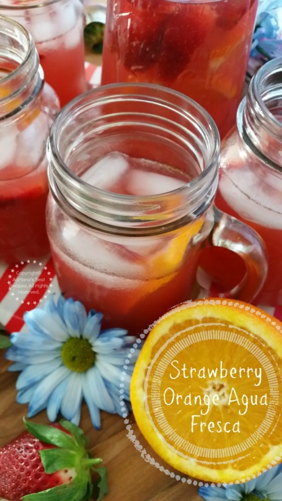 Refreshing Strawberry Orange Agua Fresca Recipe  #ComidaKraft #ad