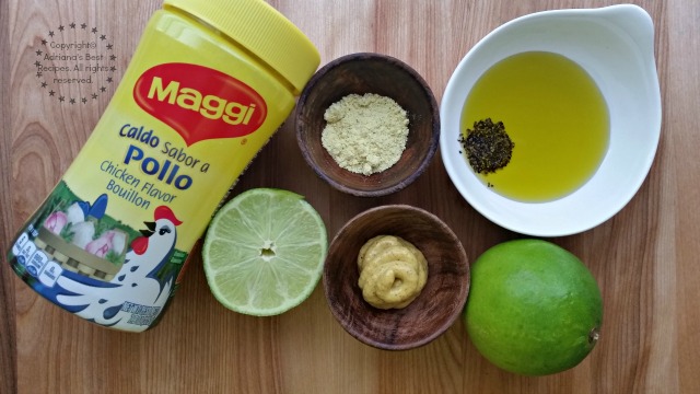 Ingredients for making the Mustard Vinaigrette with MAGGI Bouillon #FlavorYourSummer #ad Ingredients for making the Mustard Vinaigrette with MAGGI Bouillon #FlavorYourSummer #ad