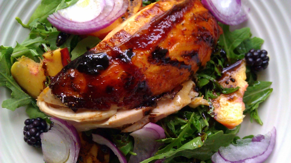 Rotisserie Chicken Salad and Blackberries