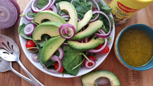 Spinach and Kale Salad with Mustard Vinaigrette #FlavorYourSummer #ad Spinach and Kale Salad with Mustard Vinaigrette #FlavorYourSummer #ad