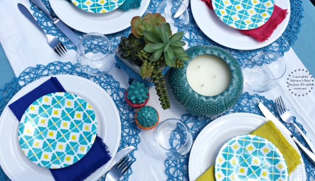 Tablescape for a Summer Grilling Party Outdoors #FlavorYourSummer #ad