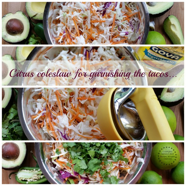 Citrus coleslaw for garnishing the tacos #soyparasoy #ad