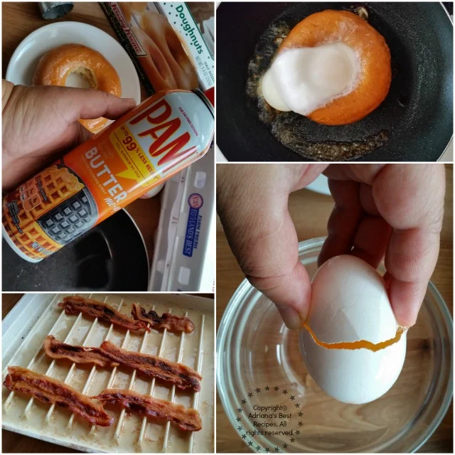 Cooking Sunny Side Up Doughnut Breakfast Cooking Sunny Side Up Doughnut Breakfast