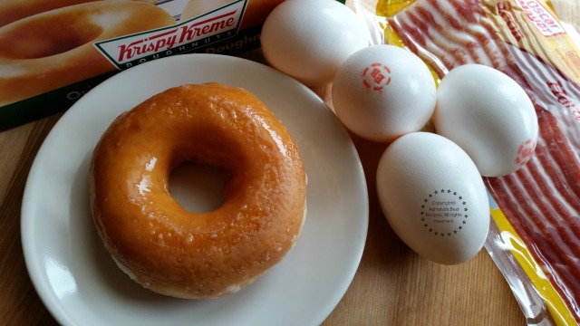 Ingredients for cooking Sunny Side Up Doughnut Breakfast