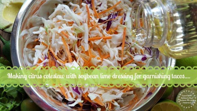 Making citrus coleslaw with soybean oil lime dressing #SoyParaSoy #ad