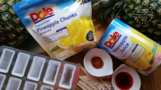 Ingredients for making the Pineapple Chamoy Ice Pops #DOLEcioso #ad